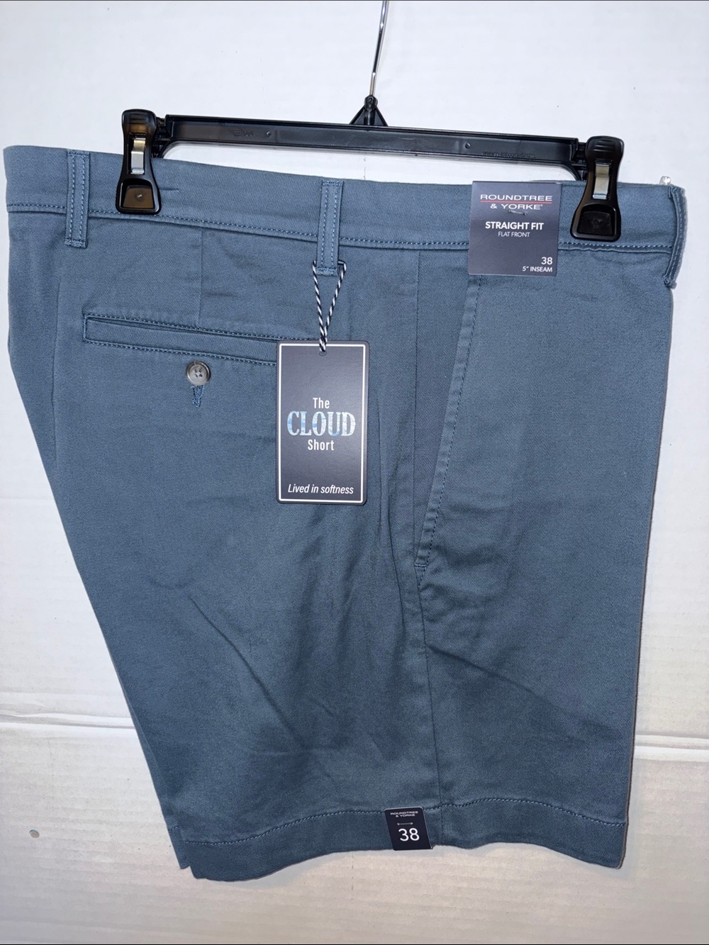 Roundtree & Yorke Men's Flat Front Shorts - Slate Blue